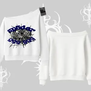Beyaz Kayık Yaka Sweatshirt Sp55der