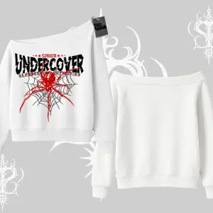 Beyaz Kayık Yaka Sweatshirt Spider Undercover