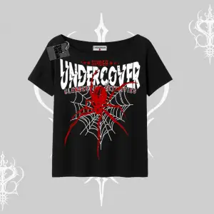 Beyaz Kayık yaka Tişört Spider Undercover