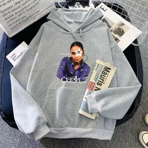 Beyaz kıcı Kehlani Crash Hoodies Grafik Elbise Sudaderas Para Mujer uKa
