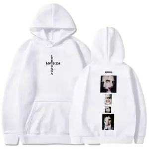 Beyaz kıcı Lady Gaga Mayhem Albümü Moda için Pol