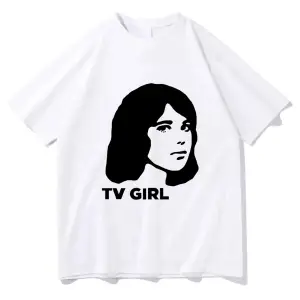 Beyaz Klasik Tv Komik/ Harajuku Yaz Üstleri Vintage Unisex
