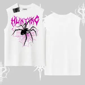 Beyaz Kolsuz Tişört Autumn Spider