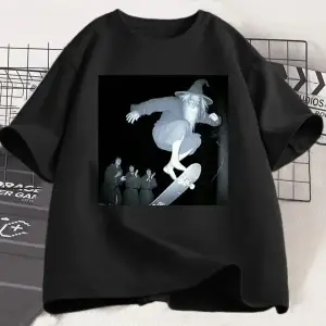 Beyaz Komik Vintage Paten Tshirt Nefes Gevşek Hip Hop Sokak Tees Retro S