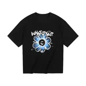 Beyaz Kore Marka Saf Zarif Baskı Yuvarlak Boyun G