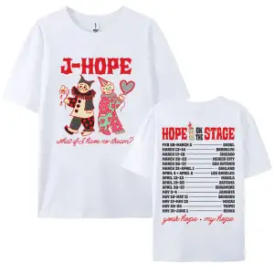 Beyaz Kore Şarkıcı J-Hope Sahnede Turu Unisex Sokak Grafik Hi