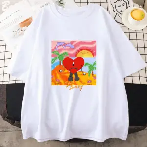 Beyaz kötü Bunny Vintage Tees yaz baskı Ca