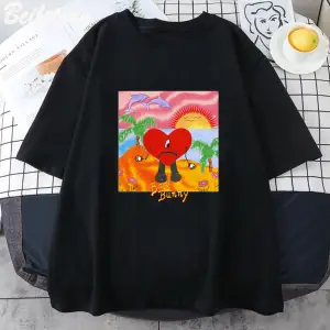 Beyaz kötü Bunny Vintage Tees yaz baskı Ca