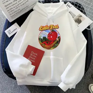 Beyaz Küçük Feat Domates Grafik Hoodies Moletom FemininoRahat Gotik Moda B