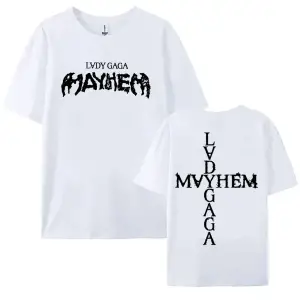 Beyaz Lady Gaga Mayhem Albümü leri Yeni Şarkıcı baskılı Yumuşak kısa k
