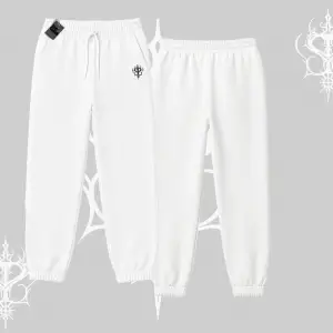 Beyaz Lastikli Eşofman Altı Özel logolu