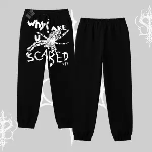 Beyaz Lastikli Eşofman Altı Why are u Scared