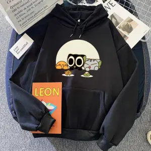 Beyaz Luo Xiao Hei Kedi Karikatür Kawaii Casu