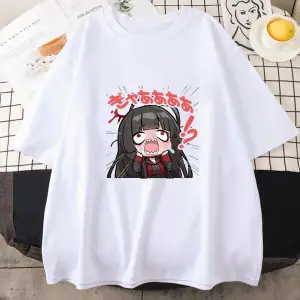 Beyaz Mavi Arşiv Tsurugi lu Baskı Anime Tshirt Yaz O-Boyun T G