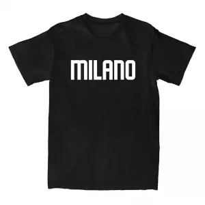 Beyaz Milano şehir baskı % yaz -gömlek yuvarlak boyun yumuşak l