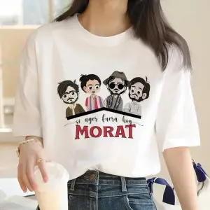 Beyaz Morat yaz tasarımcı Tshirt grafik komik Streetwear giysi kıyafetleri