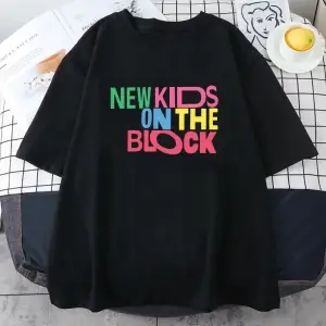 Beyaz NKOTB yeni çocuklar blok Pop müzik grubu baskı Tee-gömlek yaz