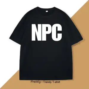 Beyaz NPC Meme Tee Komik Oyun Tshirt Şaka T Trend Crewneck Grafik