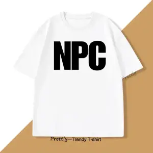 Beyaz NPC Meme Tee Komik Oyun Tshirt Şaka T Trend Crewneck Grafik