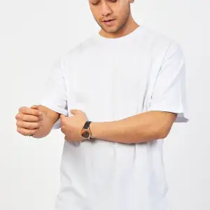 Beyaz Oversize Düz T-shirt