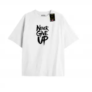 Beyaz Oversize T-shirt asl pes etme Özel tasarım