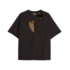 Beyaz Oversize T-shirt aslan Özel tasarım