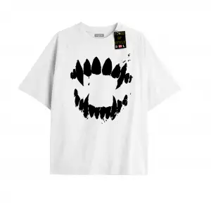 Beyaz Oversize T-shirt diş Özel tasarım