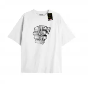 Beyaz Oversize T-shirt el yüzük Özel tasarım