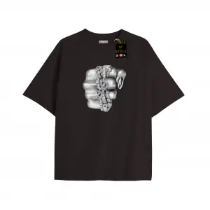 Beyaz Oversize T-shirt el yüzük Özel tasarım