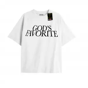 Beyaz Oversize T-shirt gods favorıte Özel tasarım