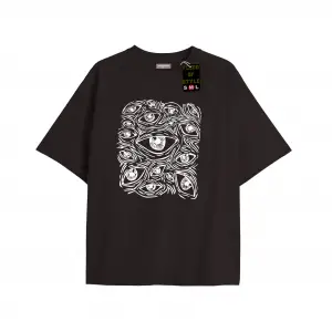 Beyaz Oversize T-shirt gözler Özel tasarım