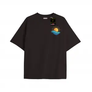 Beyaz Oversize T-shirt güneş minimal Özel tasarım