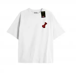Beyaz Oversize T-shirt iğne Özel tasarım