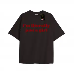 Beyaz Oversize T-shirt ımliterallyjustagirl Özel tasarım