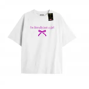 Beyaz Oversize T-shirt ımliterallyjustagirll Özel tasarım