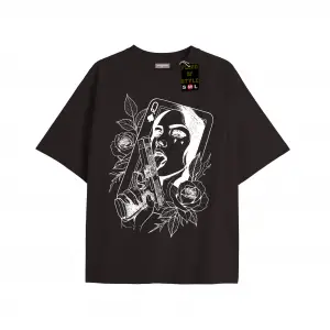 Beyaz Oversize T-shirt kadın çiçek gözyaşı Özel tasarım