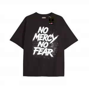 Beyaz Oversize T-shirt merhamet yok Özel tasarım