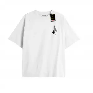 Beyaz Oversize T-shirt minimal balık Özel tasarım