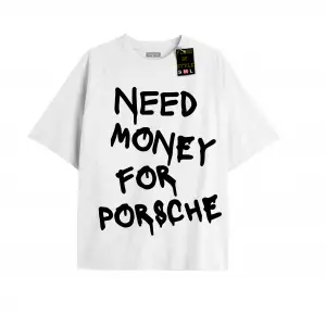 Beyaz Oversize T-shirt money Özel tasarım