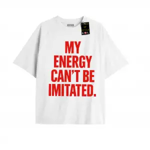 Beyaz Oversize T-shirt myenergycantbeımıtated Özel tasarım