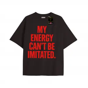 Beyaz Oversize T-shirt myenergycantbeımıtated Özel tasarım