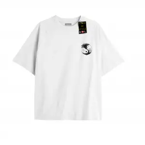 Beyaz Oversize T-shirt siyah beyaz Özel tasarım