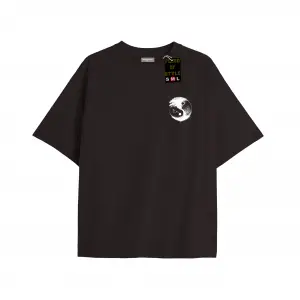 Beyaz Oversize T-shirt siyah beyaz Özel tasarım