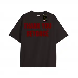 Beyaz Oversize T-shirt thank you Özel tasarım