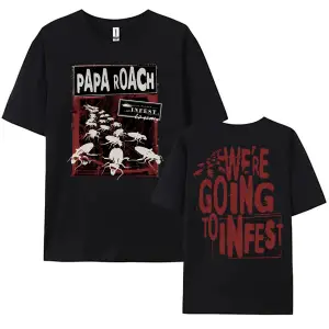 Beyaz PAPA ROACH Rock Grubu