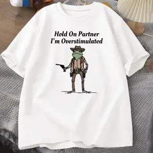 Beyaz Partner Im Overstimüle Komik Meme Grafik Kovboy Kurbağa T K