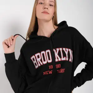 Beyaz Pembe Kapüşonlu Fermuarli Brooklyn Oversize