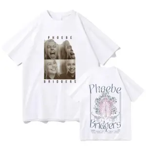 Beyaz Phoebe Bridgers Saf lu Ay Şarkısı Grafik Tees Y2K Yuvarlak Boyun Emo Halk R