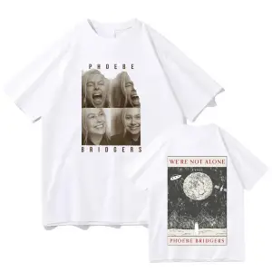 Beyaz Phoebe Bridgers Saf lu Ay Şarkısı Grafik Tees Y2K Yuvarlak Boyun Emo Halk R