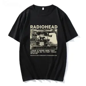Beyaz Radiohead ler Vintage Klasik Tees Kuzey Amerika Turu Rock Boy Camisetas Hombre H